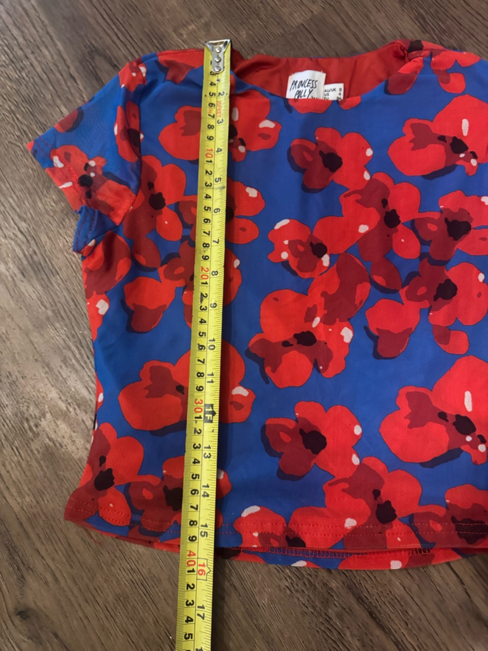 Princess Polly Blue and Red Floral Top - Picture 6 of 6